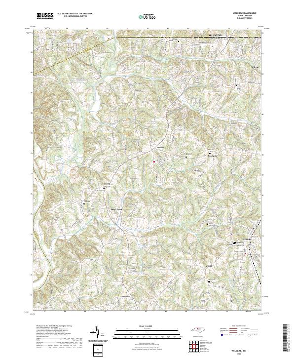 Welcome, NC — USGS 7.5-minute topo (2022)