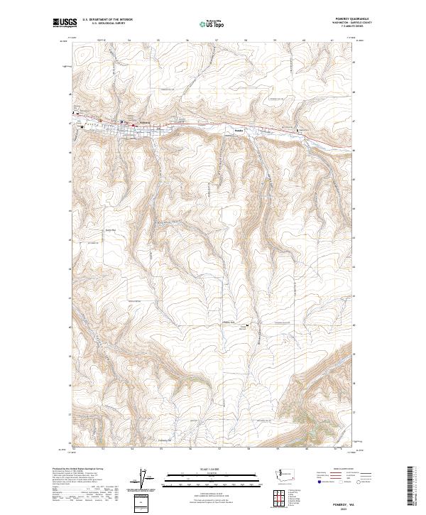 Pomeroy, WA — USGS 7.5-minute topo (2023)