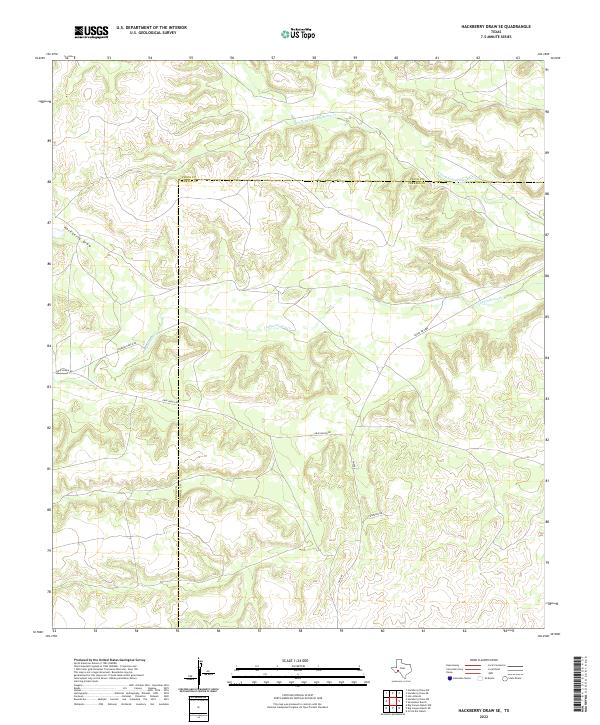 Hackberry Draw SE, TX — USGS 7.5-minute topo (2022)