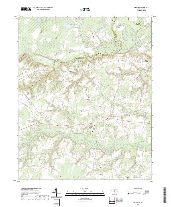 Grantham, NC — USGS 7.5-minute topo (2022)