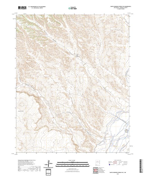 Santo Domingo Pueblo SW, NM — USGS 7.5-minute topo (2023)