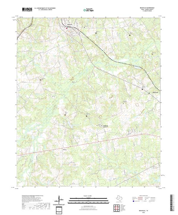 Beckville, TX — USGS 7.5-minute topo (2022)