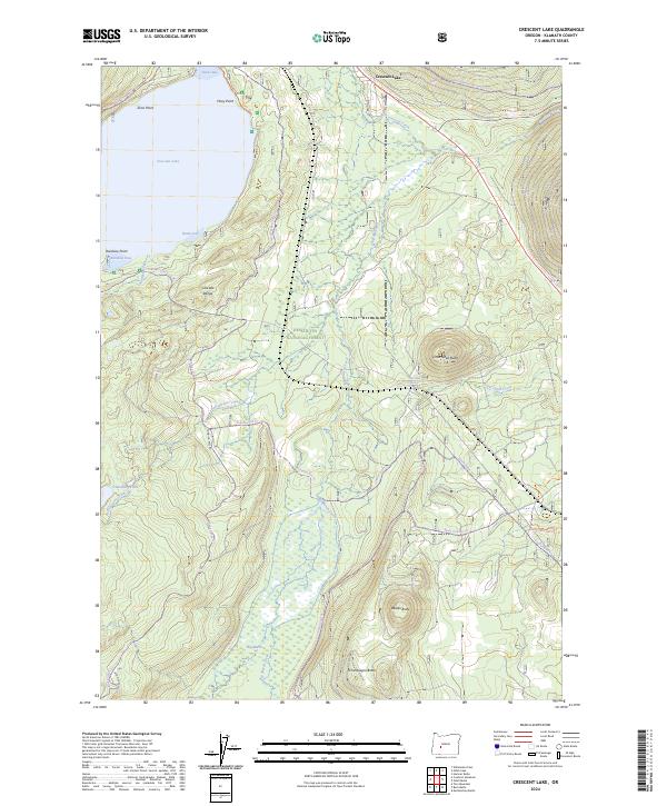 Crescent Lake, OR — USGS 7.5-minute topo (2024)