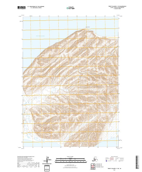 Trinity Islands C-1 SW, AK — USGS 7.5-minute topo (2021)