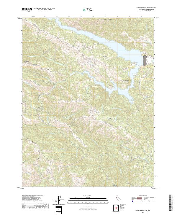 Warm Springs Dam, CA — USGS 7.5-minute topo (2021)