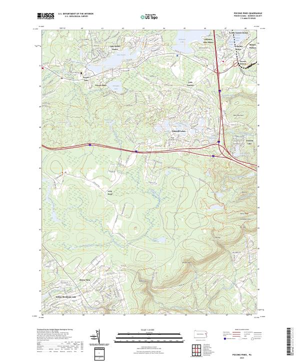 Pocono Pines, PA — USGS 7.5-minute topo (2023)
