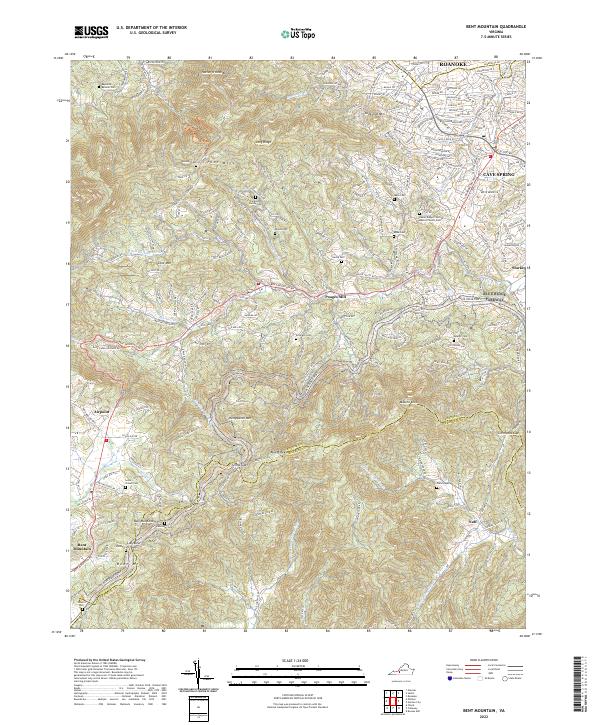 Bent Mountain, VA — USGS 7.5-minute topo (2022)