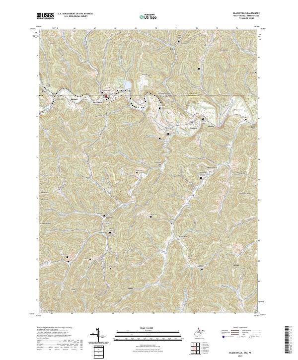 Blacksville, WV-PA — USGS 7.5-minute topo (2023)