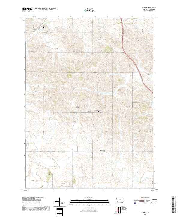 Elwood, IA — USGS 7.5-minute topo (2022)