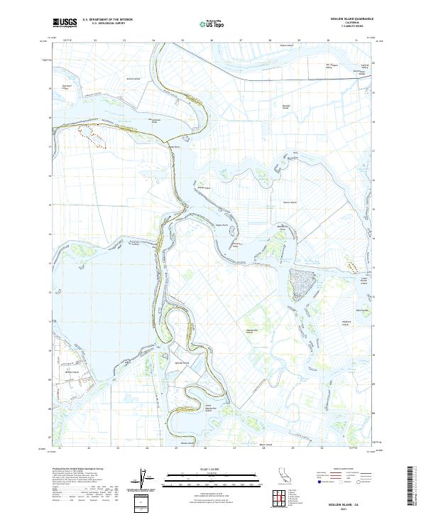 Bouldin Island, CA — USGS 7.5-minute topo (2021)