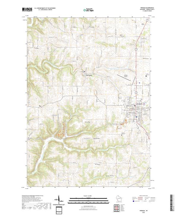 Viroqua, WI — USGS 7.5-minute topo (2022)