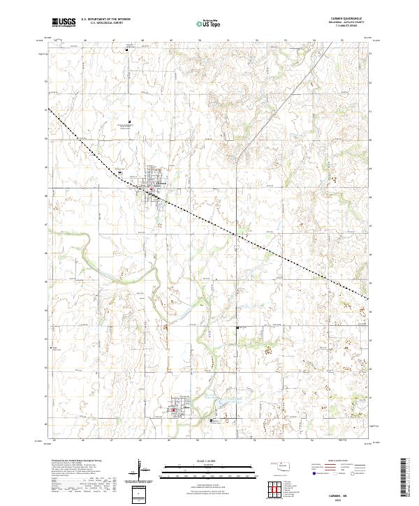 Carmen, OK — USGS 7.5-minute topo (2022)