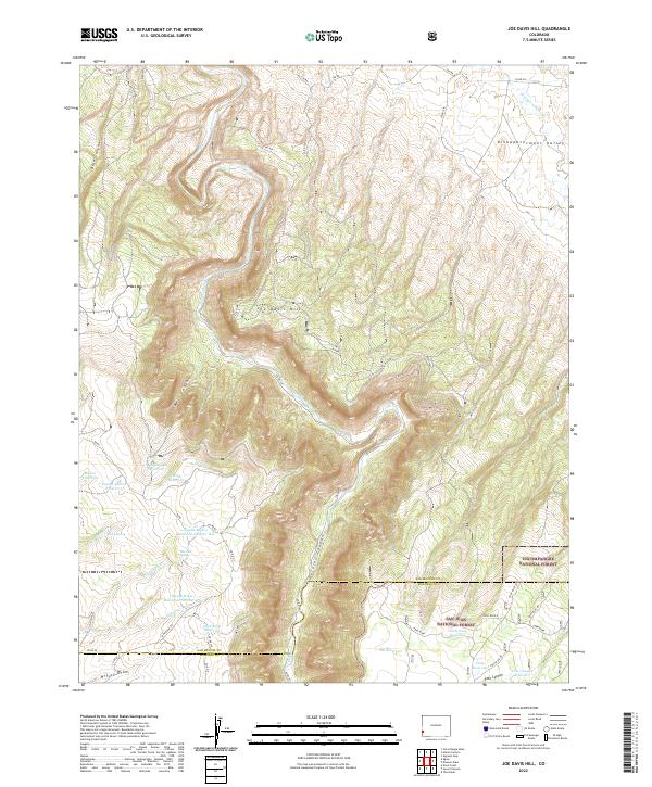 Joe Davis Hill, CO — USGS 7.5-minute topo (2022)