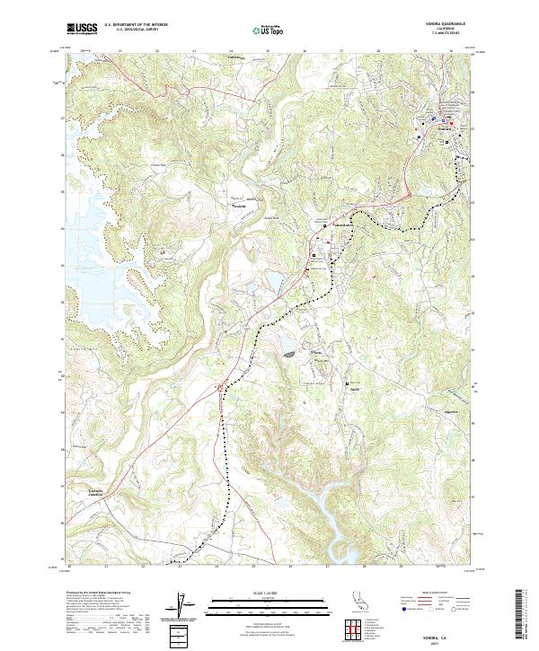 Sonora, CA — USGS 7.5-minute topo (2021)
