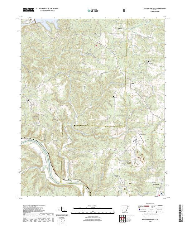 Norfork Dam South, AR — USGS 7.5-minute topo (2024)