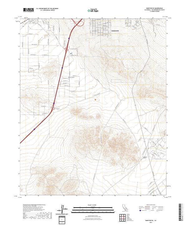 Barstow SE, CA — USGS 7.5-minute topo (2021)
