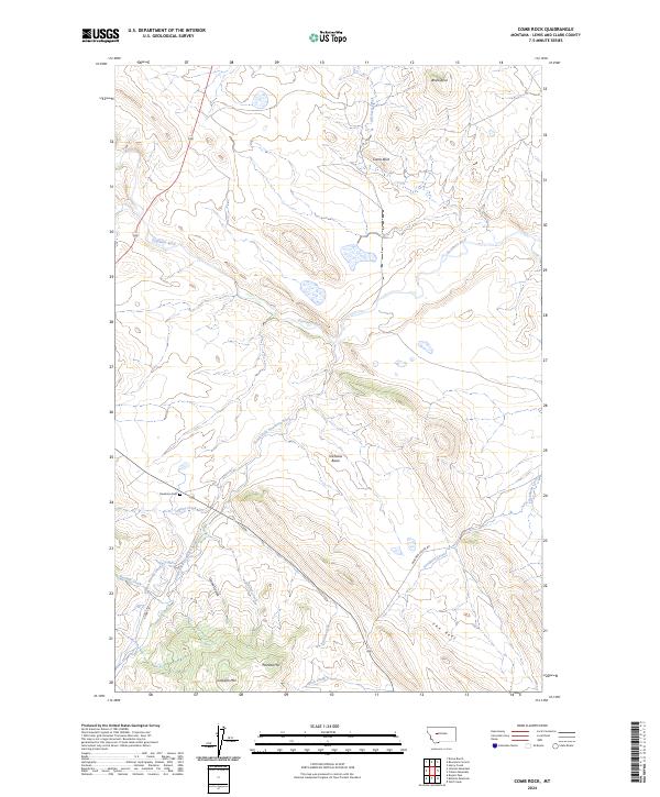 Comb Rock, MT — USGS 7.5-minute topo (2024)