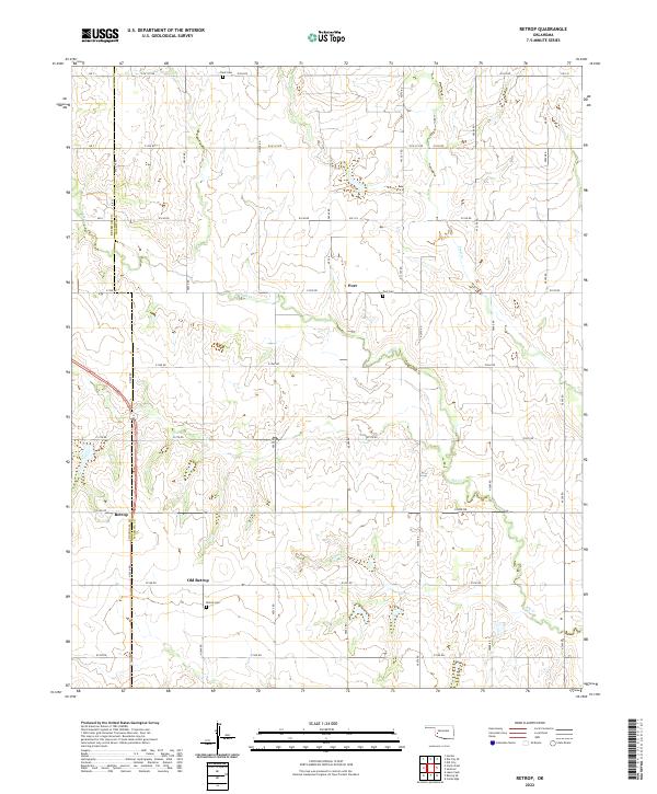 Retrop, OK — USGS 7.5-minute topo (2022)
