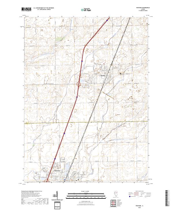 Peotone, IL — USGS 7.5-minute topo (2024)