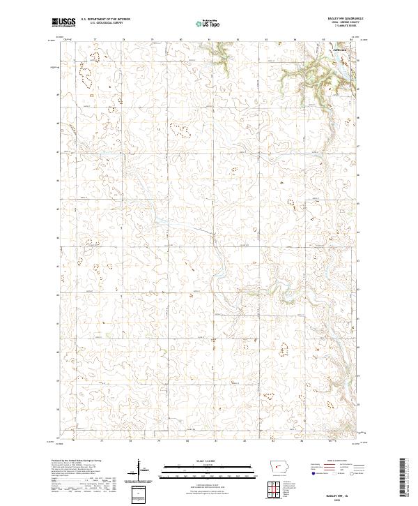 Bagley NW, IA — USGS 7.5-minute topo (2022)