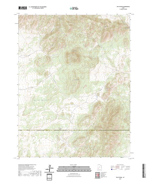 The Tetons, UT — USGS 7.5-minute topo (2023)