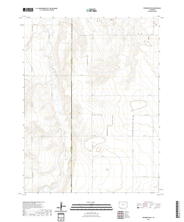 Woodrow NW, CO — USGS 7.5-minute topo (2022)