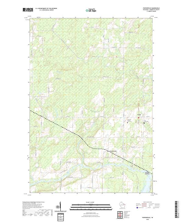 Porterfield, WI — USGS 7.5-minute topo (2022)