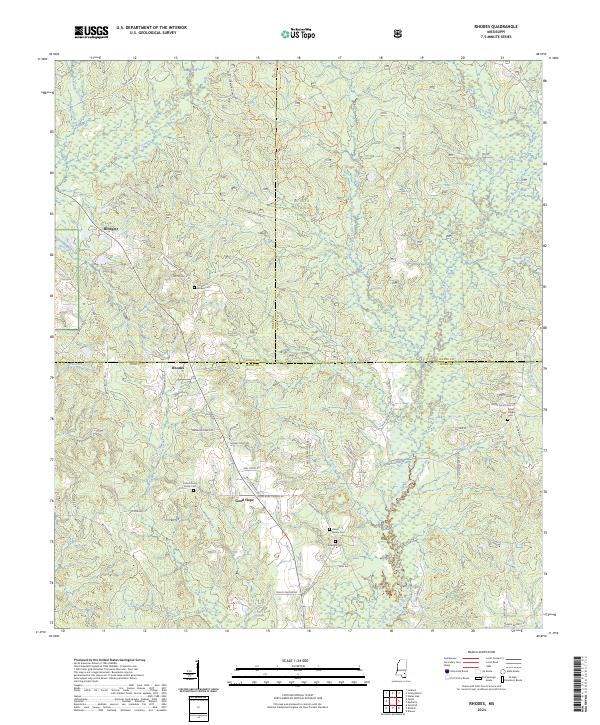 Rhodes, MS — USGS 7.5-minute topo (2024)