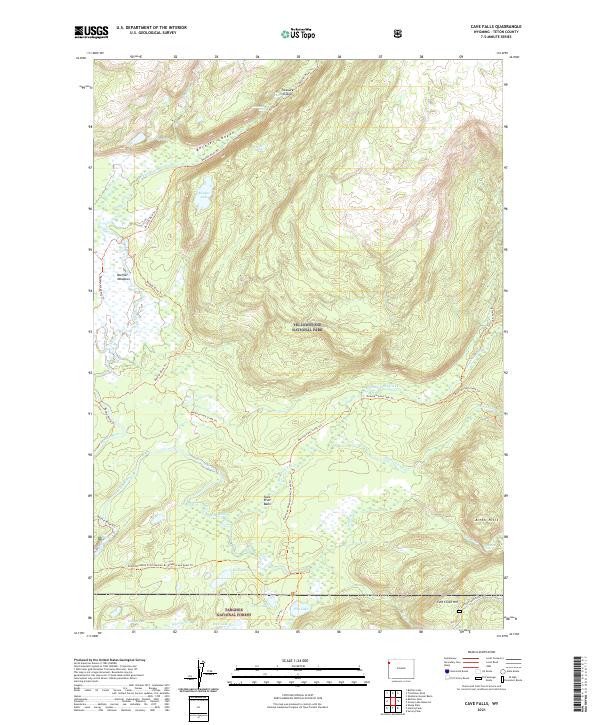 Cave Falls, WY — USGS 7.5-minute topo (2021)