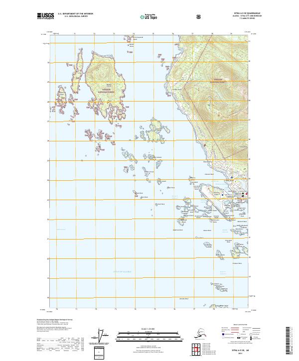 Sitka A-5 SE, AK — USGS 7.5-minute topo (2021)