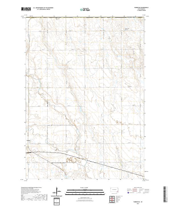 Parker NE, SD — USGS 7.5-minute topo (2021)