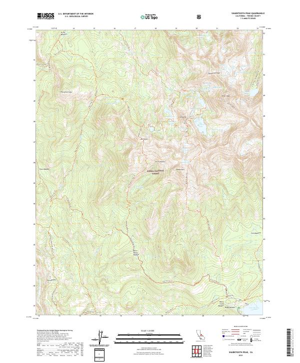 Sharktooth Peak, CA — USGS 7.5-minute topo (2021)