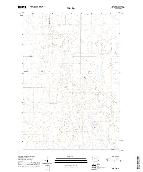 Seneca SW, SD — USGS 7.5-minute topo (2021)