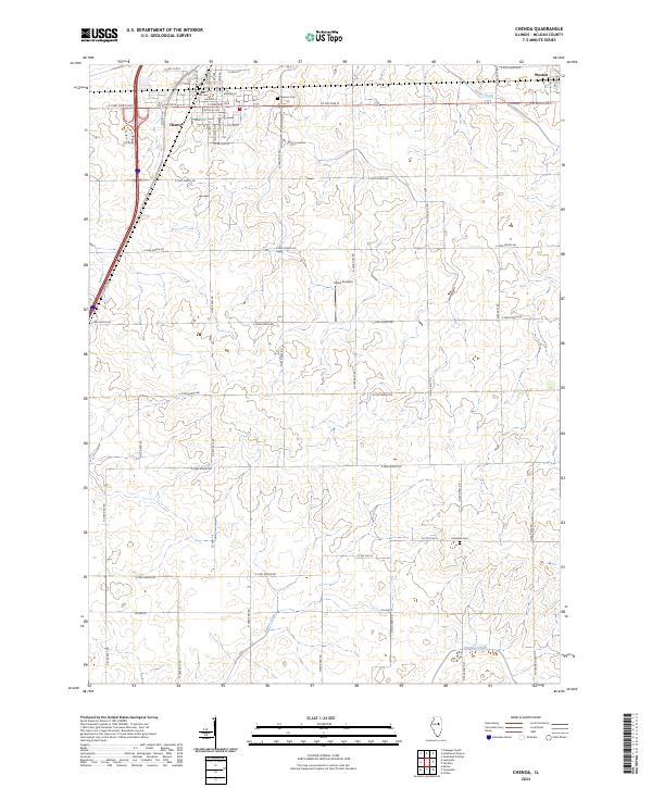 Chenoa, IL — USGS 7.5-minute topo (2024)