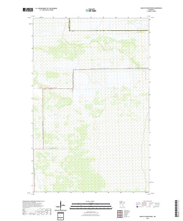 Head of Rapid River, MN — USGS 7.5-minute topo (2022)