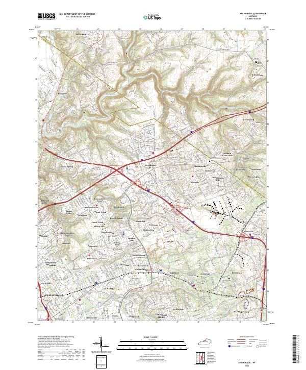 Anchorage, KY — USGS 7.5-minute topo (2022)