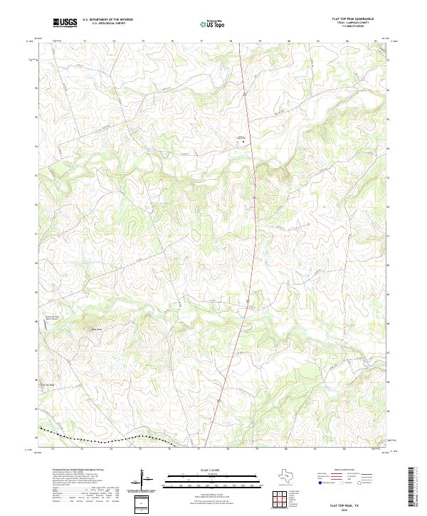 Flat Top Peak, TX — USGS 7.5-minute topo (2022)