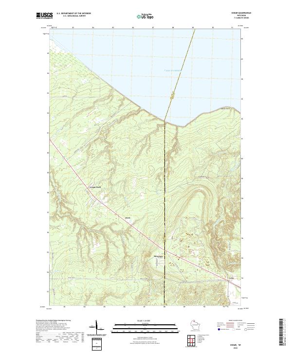 Cedar, WI — USGS 7.5-minute topo (2022)