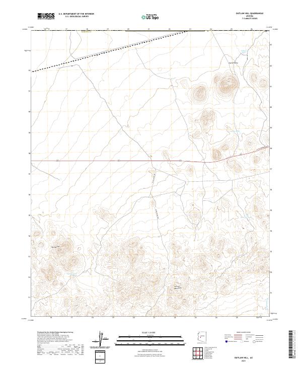 Outlaw Hill, AZ — USGS 7.5-minute topo (2021)