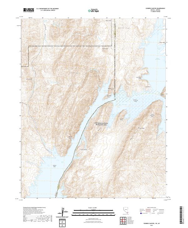 Iceberg Canyon, NV-AZ — USGS 7.5-minute topo (2021)