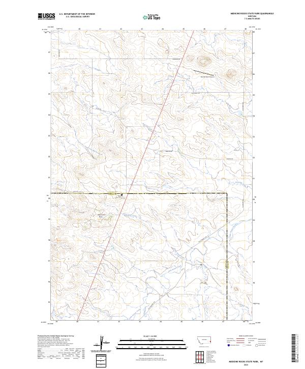 Medicine Rocks State Park, MT — USGS 7.5-minute topo (2024)