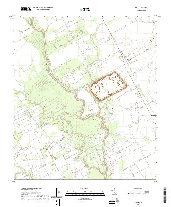 Lane City, TX — USGS 7.5-minute topo (2022)