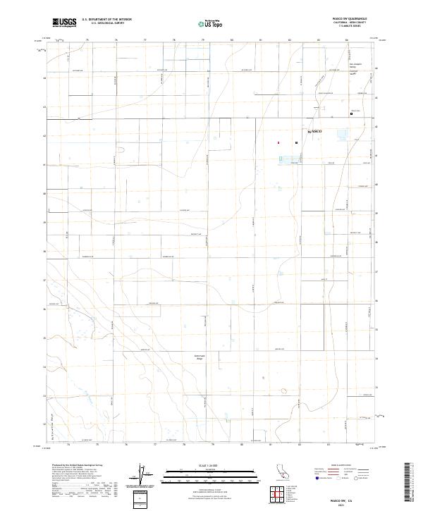 Wasco SW, CA — USGS 7.5-minute topo (2021)