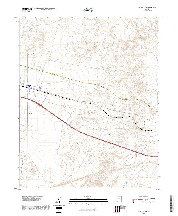 Seligman East, AZ — USGS 7.5-minute topo (2021)
