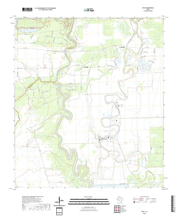 Otey, TX — USGS 7.5-minute topo (2022)
