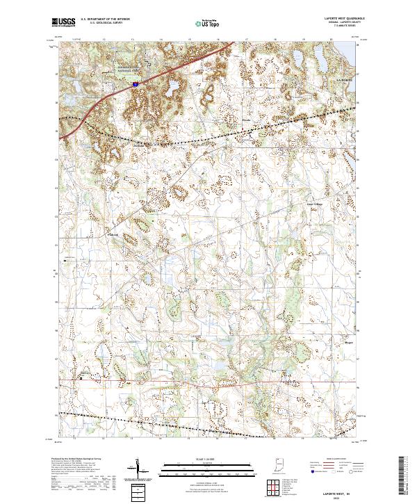LaPorte West, IN — USGS 7.5-minute topo (2022)