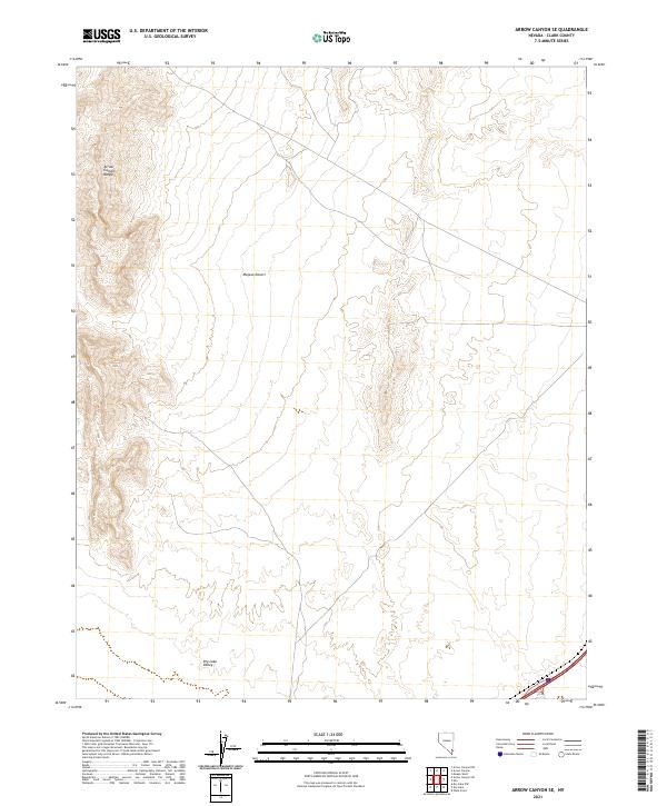 Arrow Canyon SE, NV — USGS 7.5-minute topo (2021)
