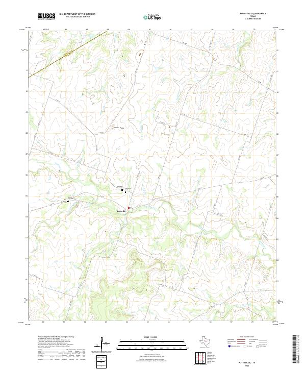 Pottsville, TX — USGS 7.5-minute topo (2022)