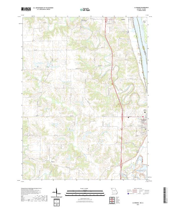 La Grange, MO-IL — USGS 7.5-minute topo (2021)