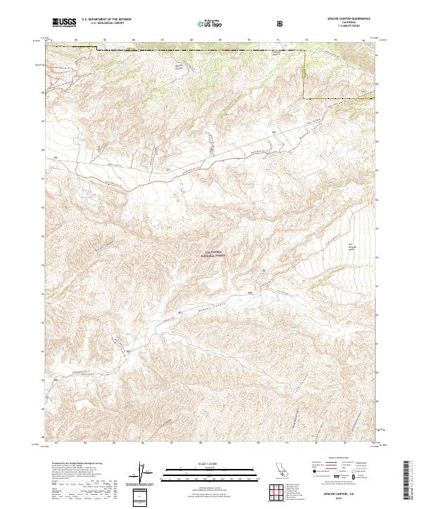 Apache Canyon, CA — USGS 7.5-minute topo (2022)